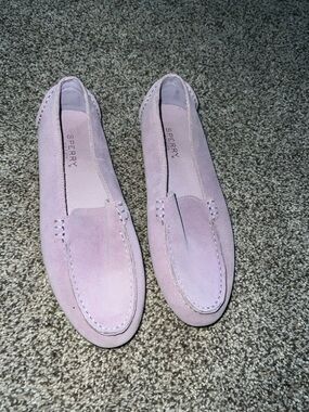 Sperry Pale Pink Suede Slip-On Loafers